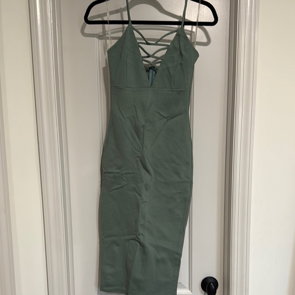 Green Spaghetti Strap Dress